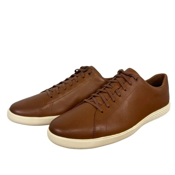 Cole Haan Men's Grand Crosscourt II Sneaker Cognac Brown Leather Casual Sz 13 - Picture 2 of 12
